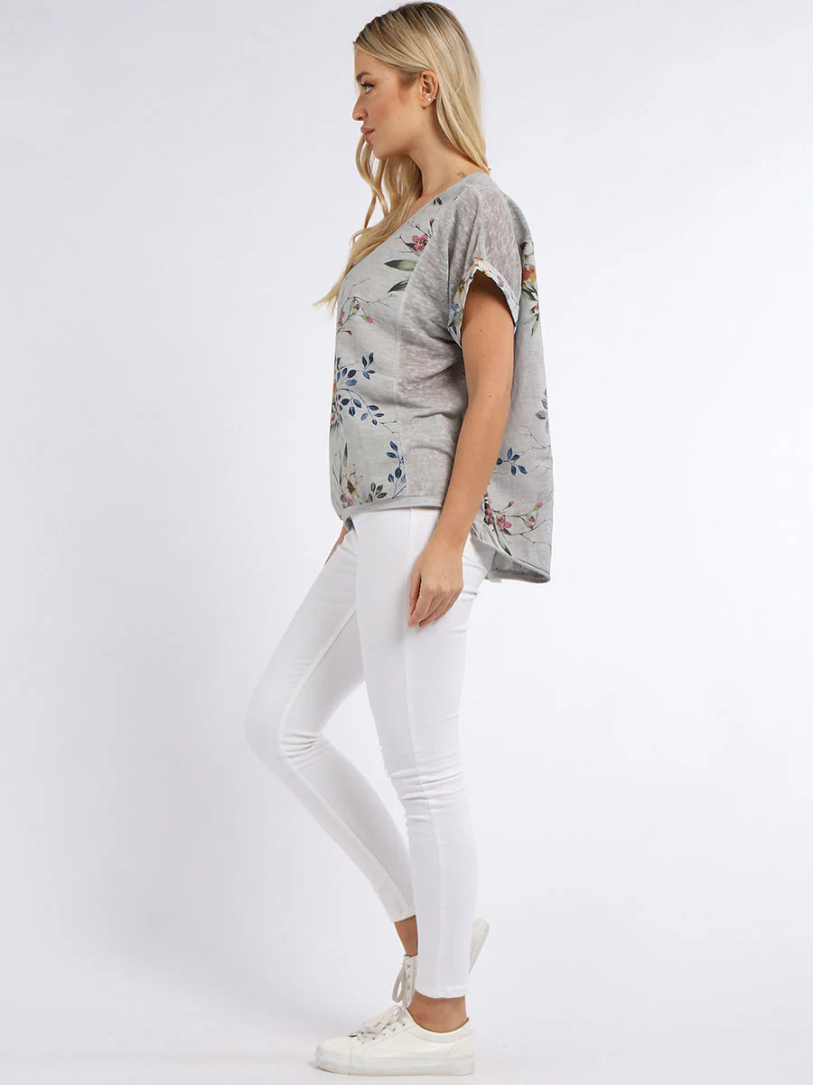 Flora Tee - Grey