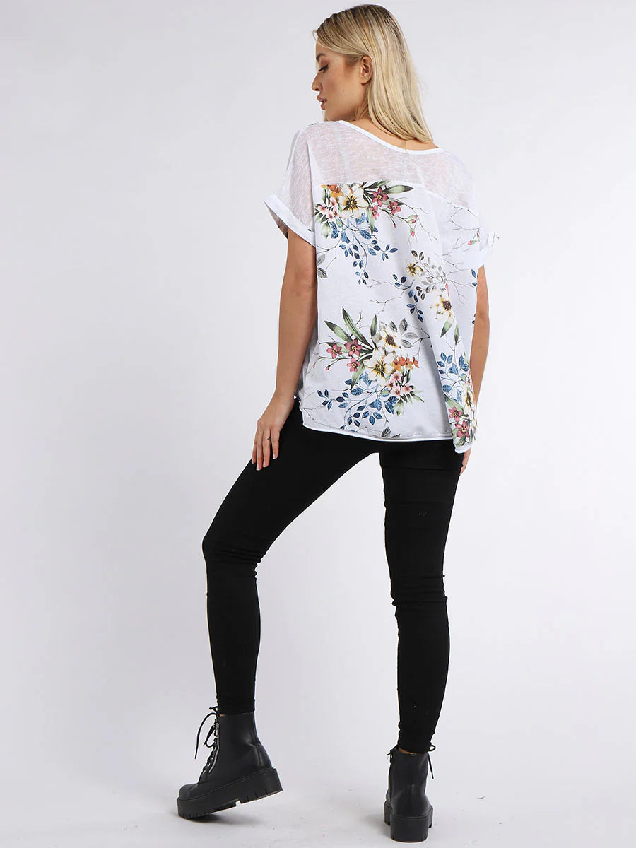 Flora Tee - White