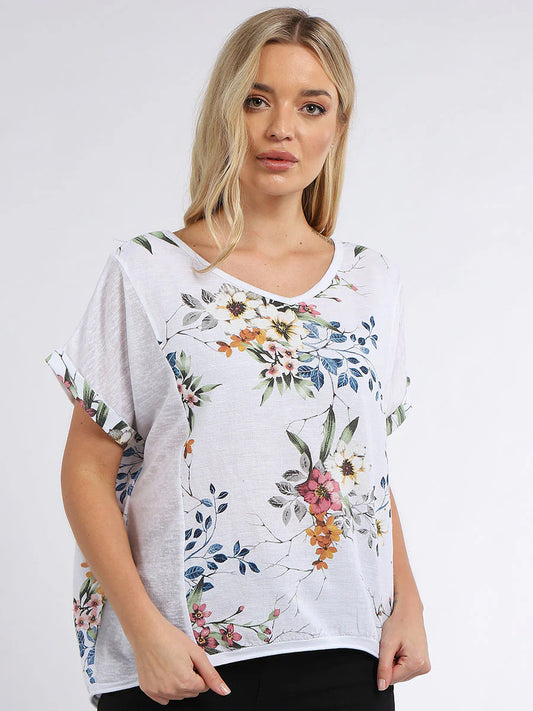 Flora Tee - White