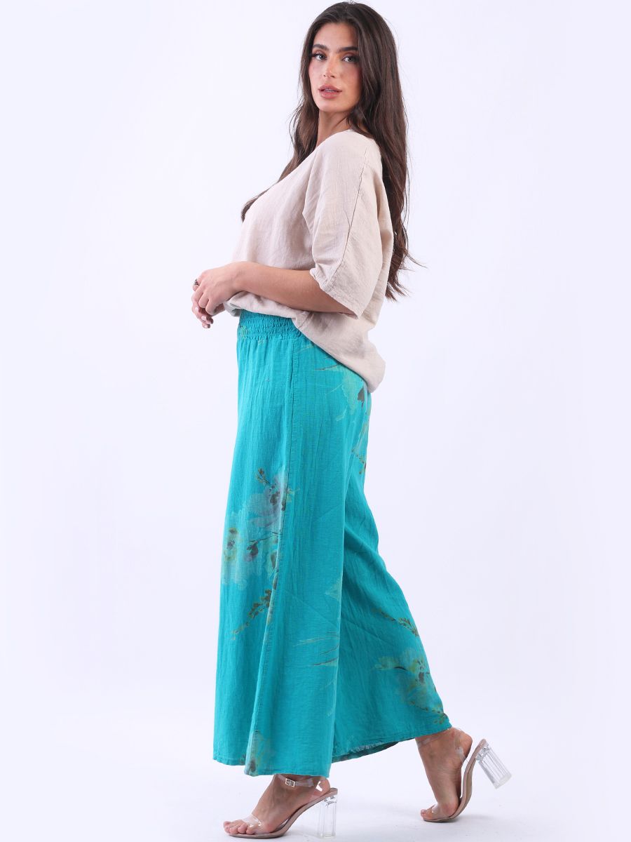 Turquoise wide leg pants online