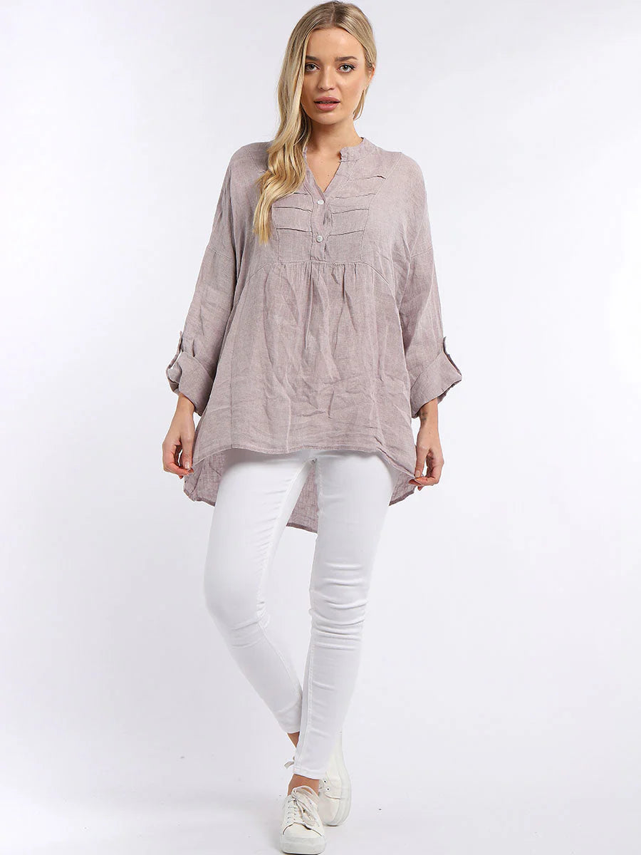 Pleated Panel Top - Musk Pink