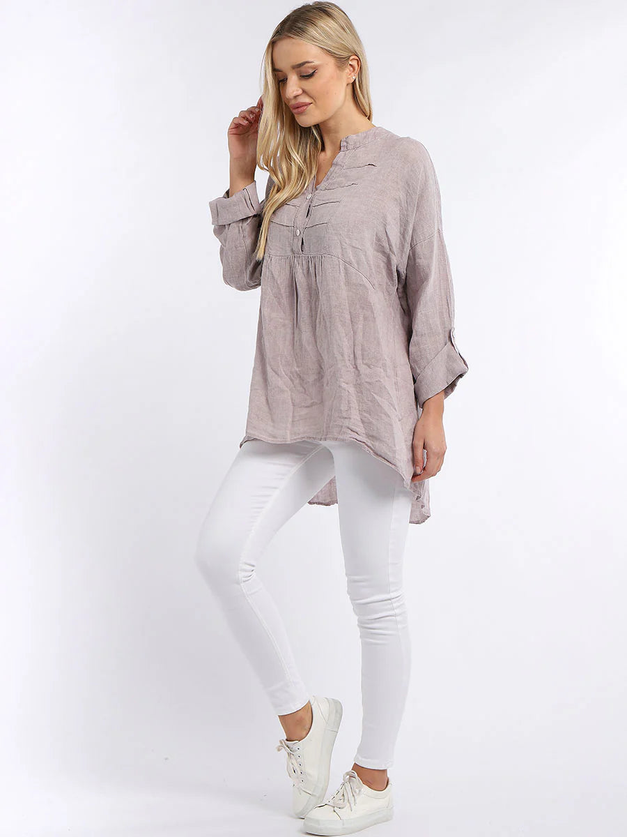 Pleated Panel Top - Musk Pink