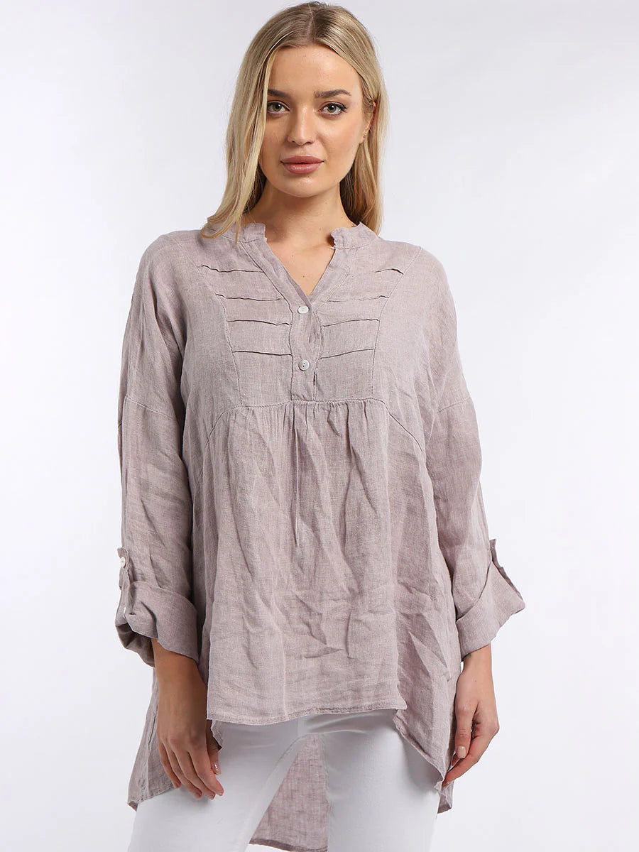 Pleated Panel Top - Musk Pink