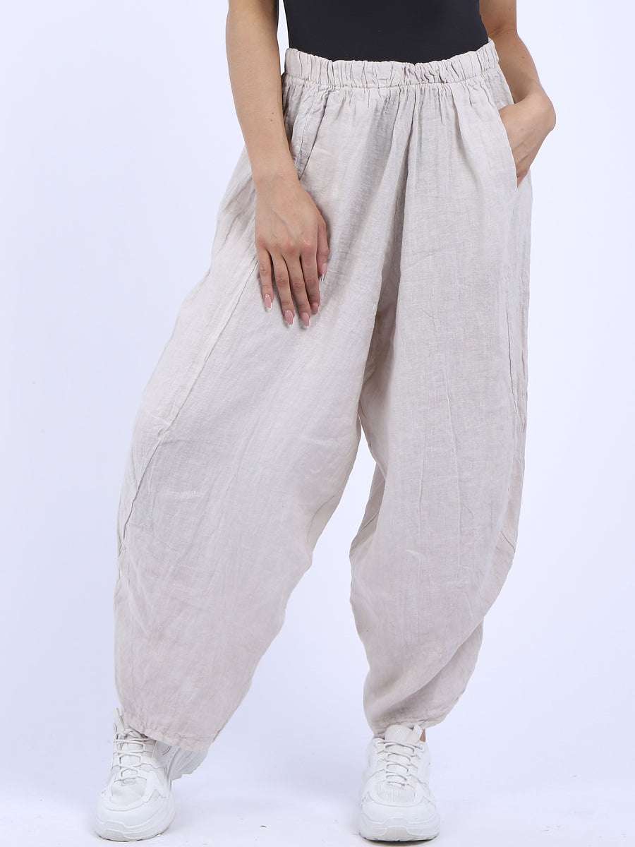 Cocoon Wide Leg Pants - Beige