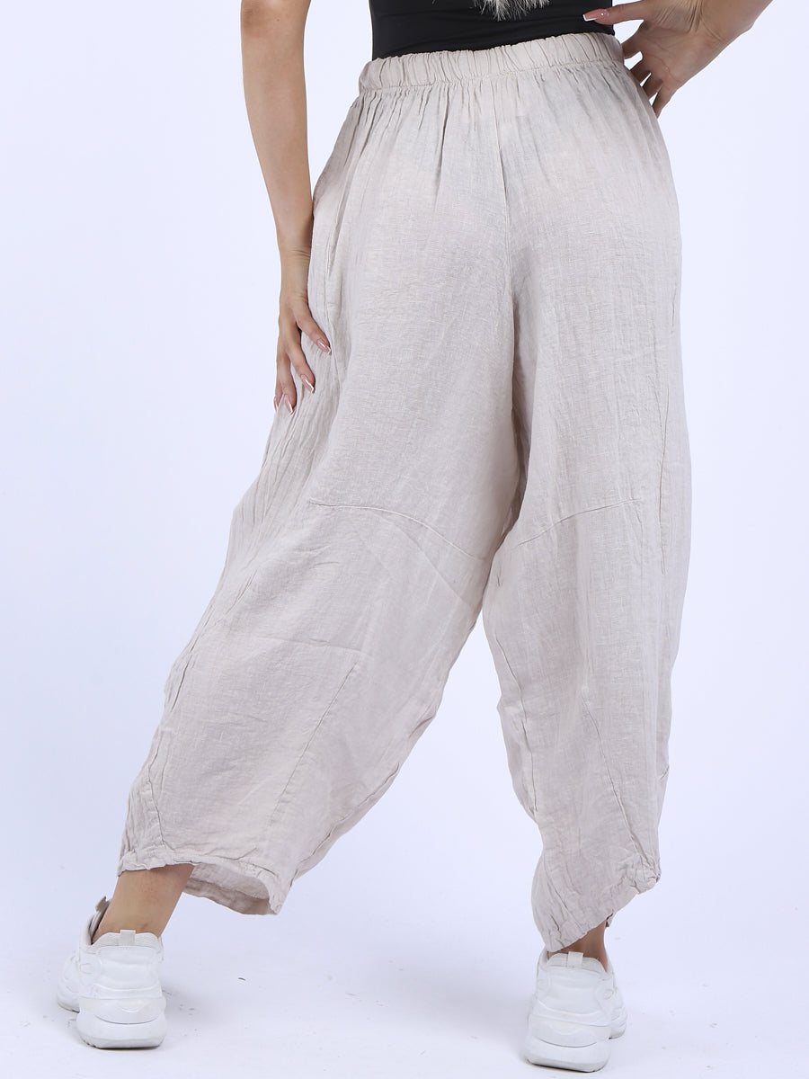 Cocoon Wide Leg Pants - Beige