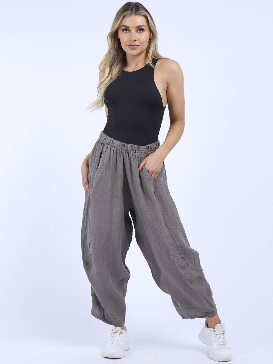 Cocoon Wide Leg Pants - Mocha