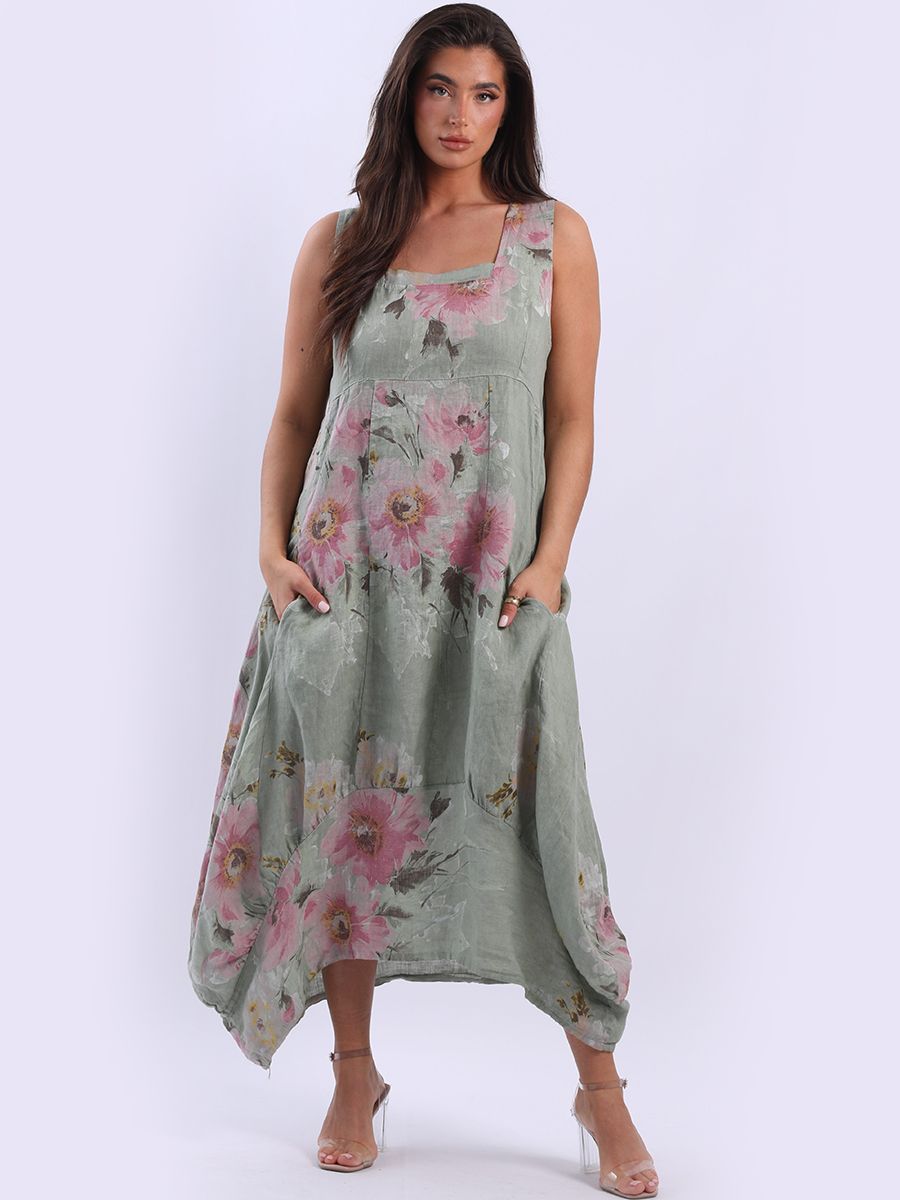 Floral Sundress - Khaki