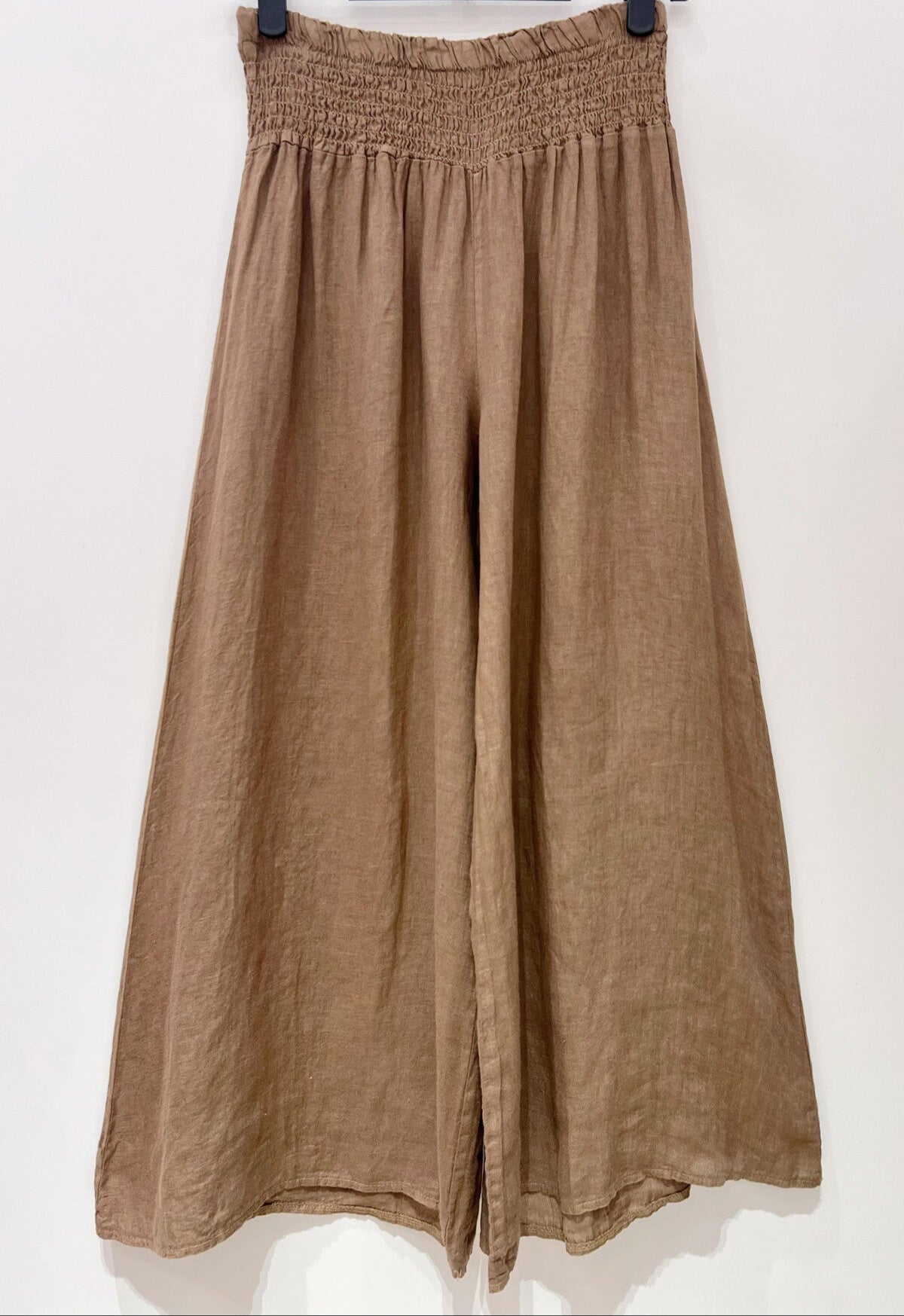 Wide Leg Linen Pants - Bronze